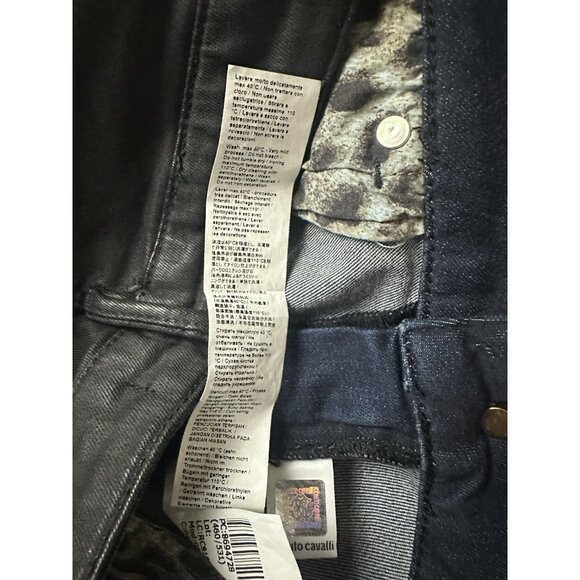 Roberto Cavalli Women's Size 42 Skinny Fit Coated Jeans Pants Mid Rise Black New - Picture 15 of 16